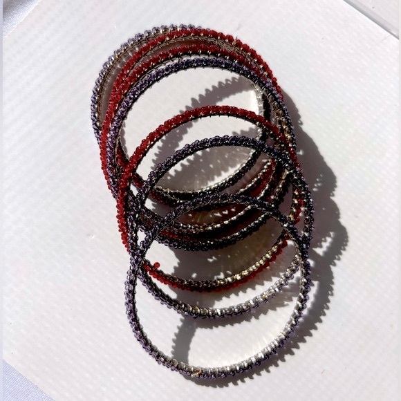 Desi Indian metal embellished bangles set - Indian/desi wedding jewelry - Picture 5 of 6